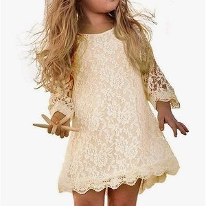 April Girl Cream Lace flower girl dress sz 12/14